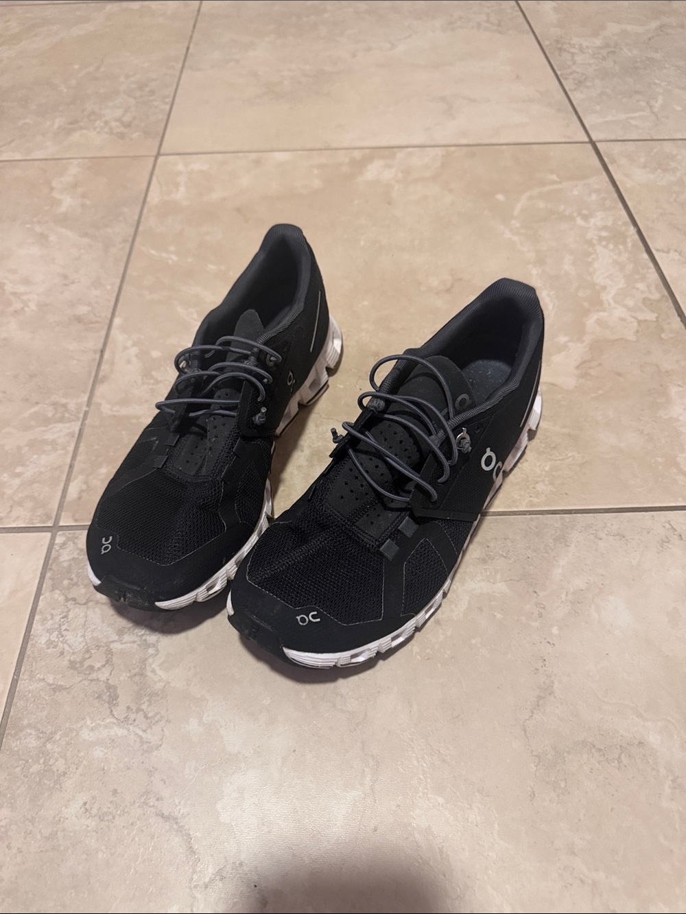 On Running Men's Black and White Cloud Sneakers